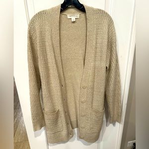 Camel long cardigan sweater- Size Small